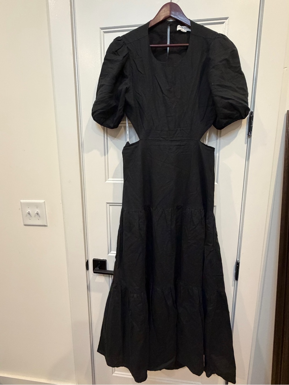 Charlie Holiday Black Puff Sleeve Maxi Dress
